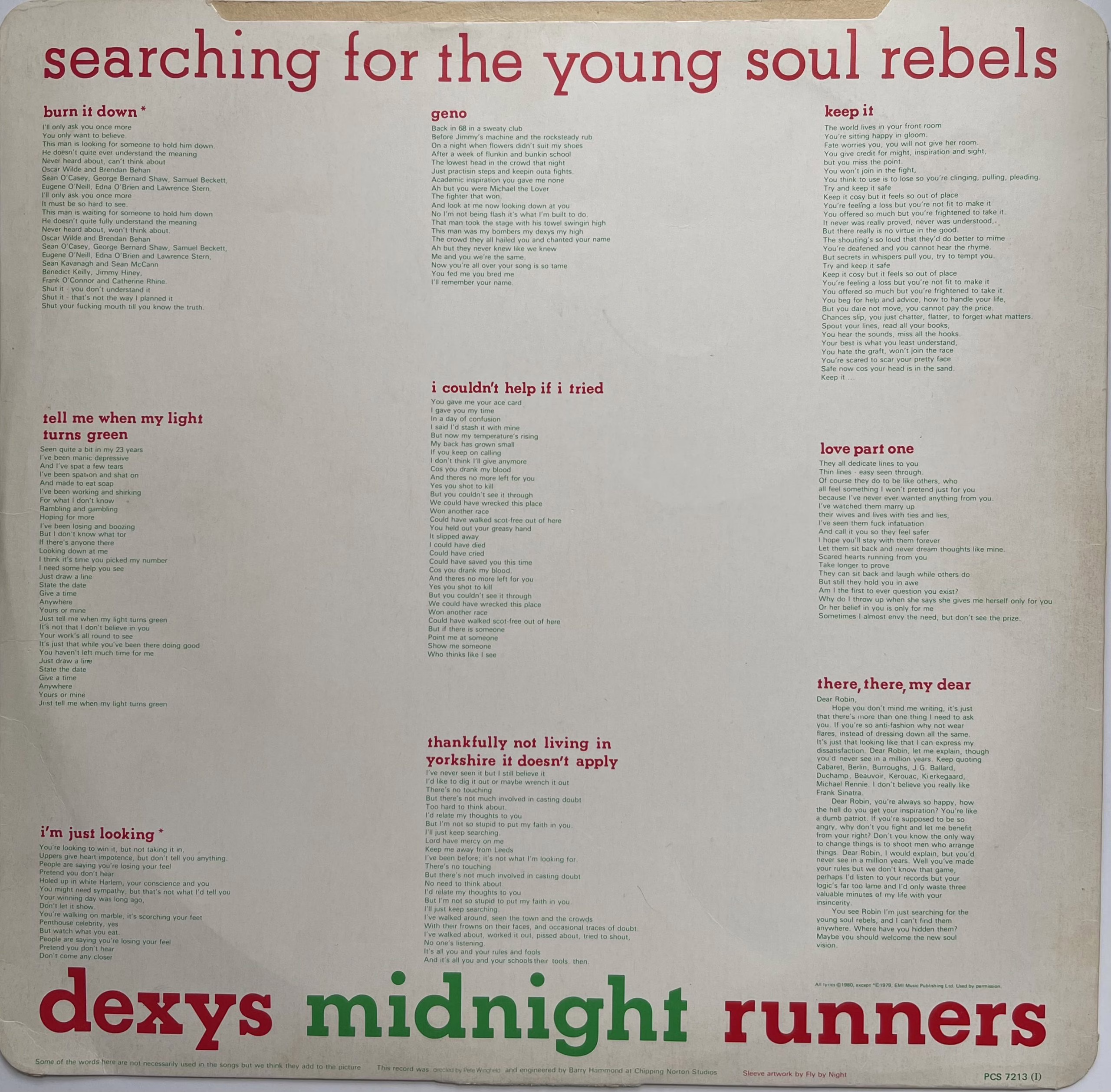 Dexys Midnight Runners β Searching For The Young Soul Rebels